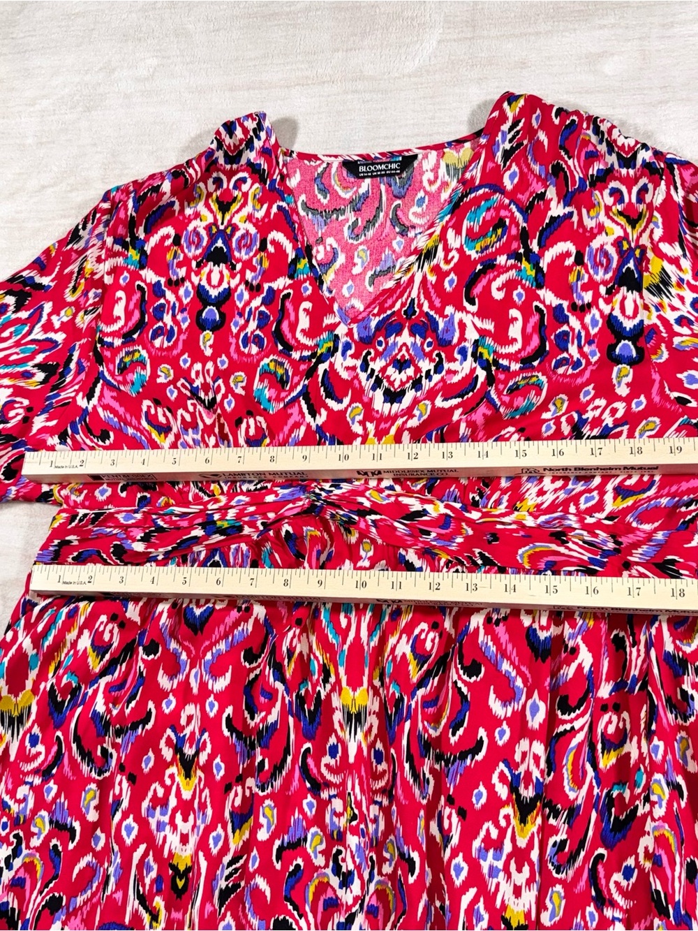 BloomChic Hot Pink Multicolor Ikat Maxi Dress - Picture 11 of 16